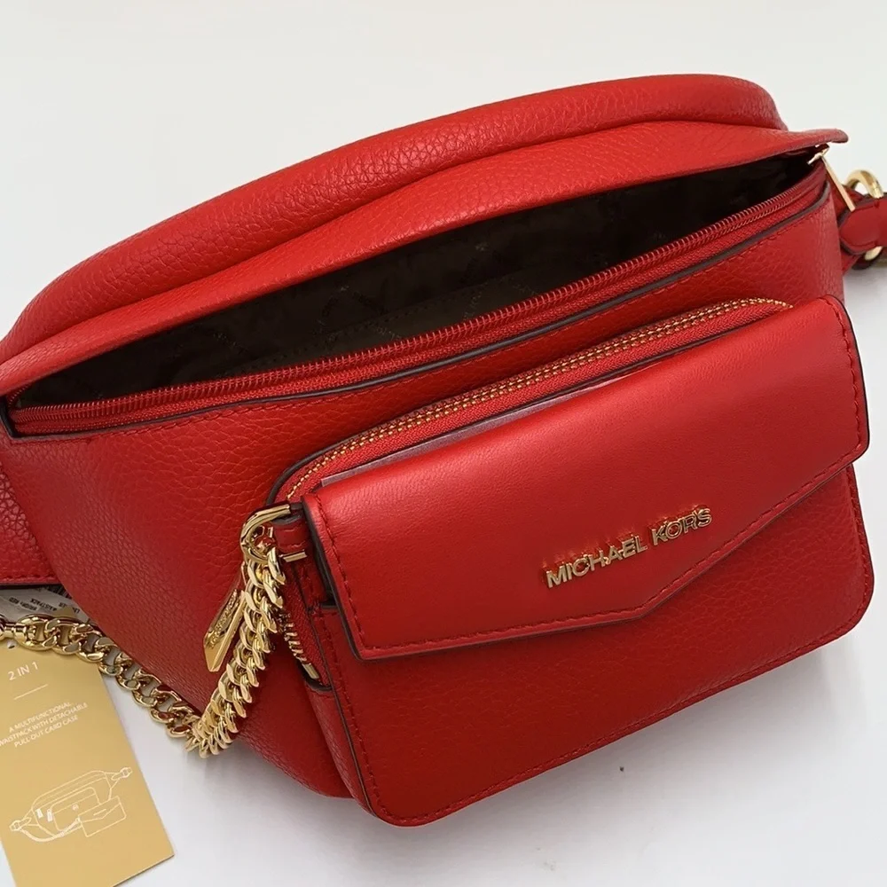 MICHAEL KORS Maisie Large Pebbled Leather 2-in-1 Waistpack Fannypack Crossbody